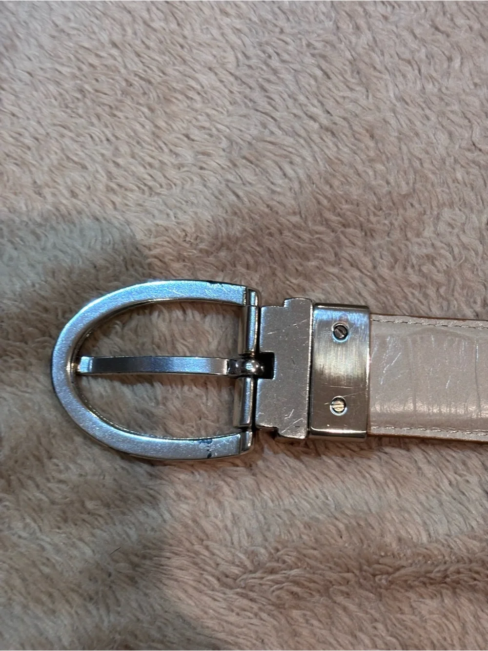 Lauren Ralph Lauren RLL Reversible Croc Embossed Belt Tan & Cream – 37”